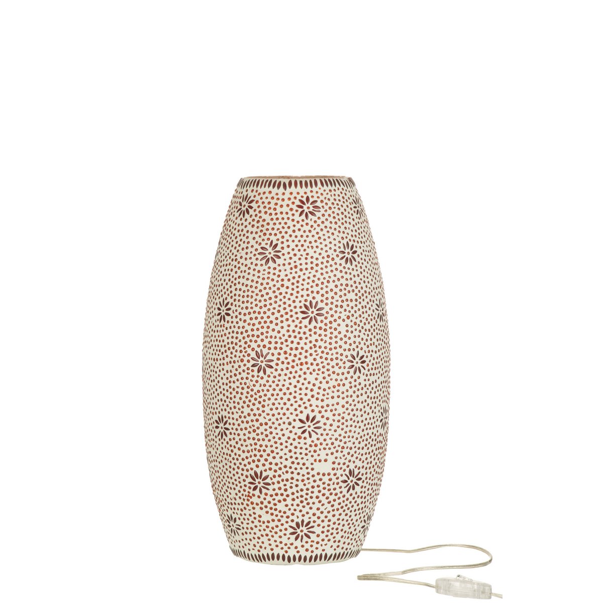 Lampe Bram en verre rouge de J-Line, vue de face