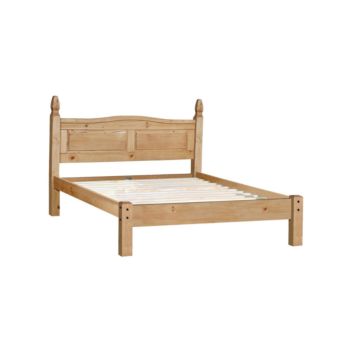 Lit double Moebilia en bois naturel avec design épuré