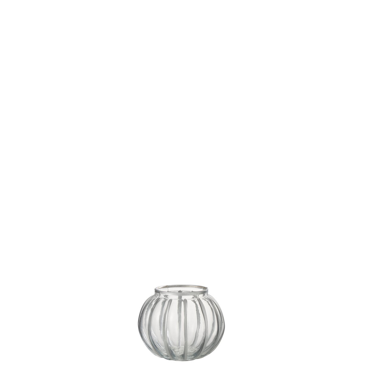 Lanterne Globe J-Line éclairée avec une bougie, créant une atmosphère accueillante.
