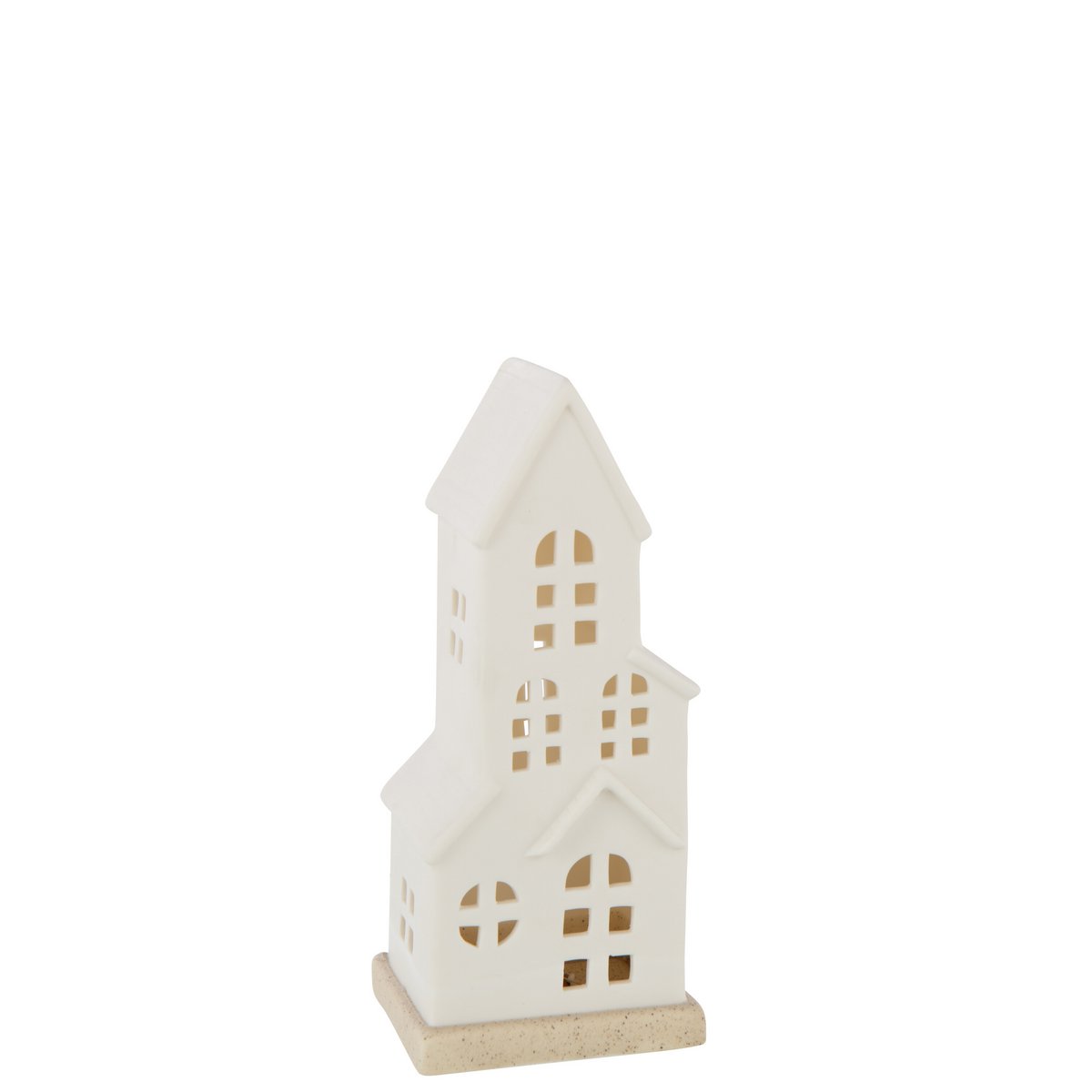 Vase J-Line 4 Fenêtres en céramique blanche, vue de côté