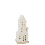 Vase J-Line 4 Fenêtres en céramique blanche, vue de côté