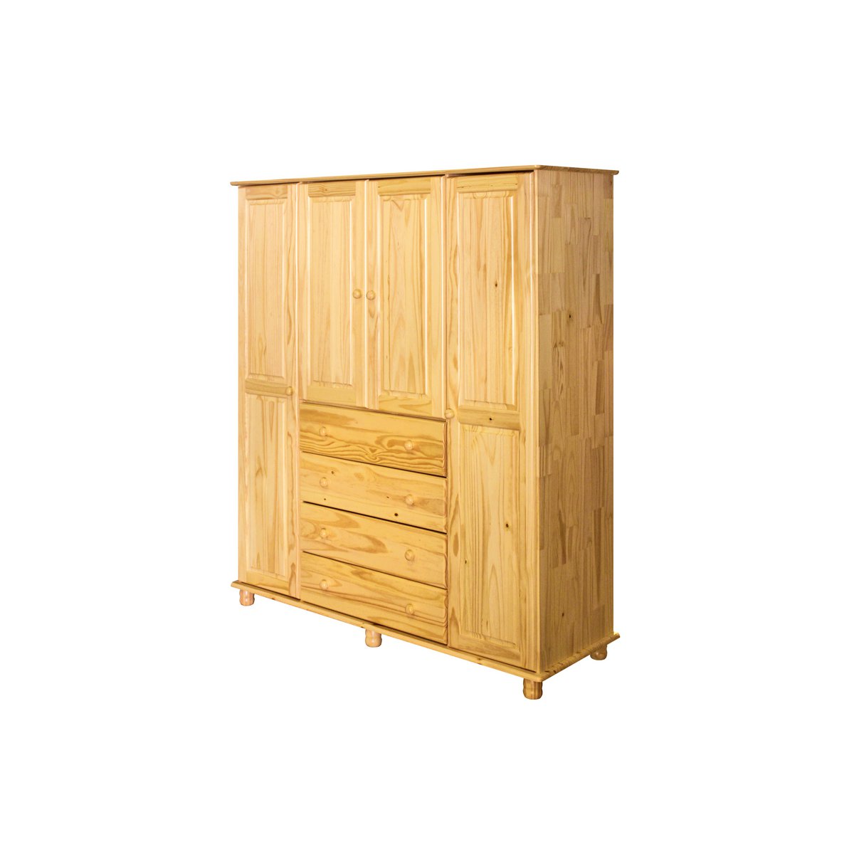 Détail des tiroirs avec glissières métalliques de l'armoire