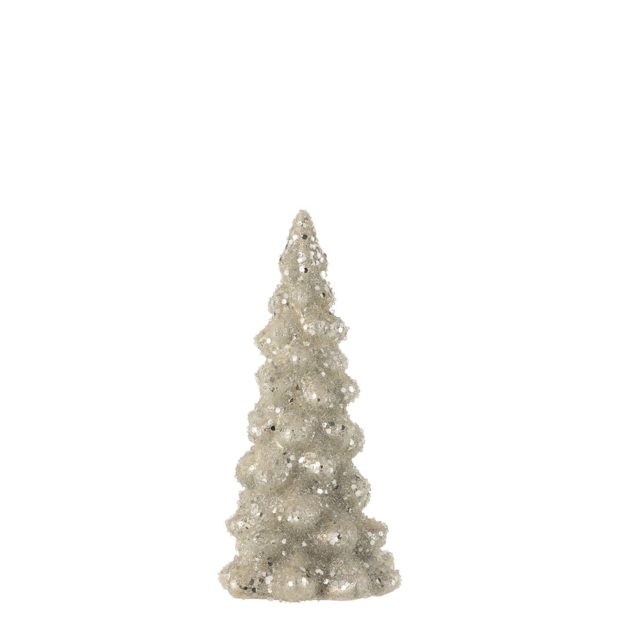 Sapin de Noël Sugar en verre gris clair et argenté de J-Line, petite taille