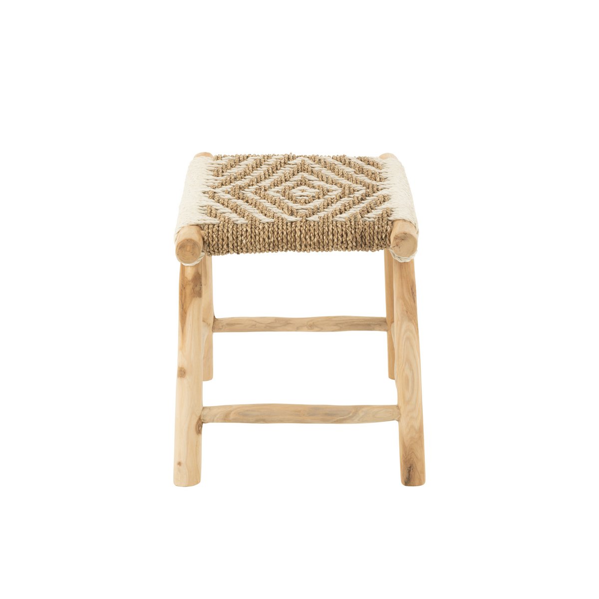 Détail du pouf Waverly, finition naturelle et blanche