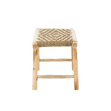 Détail du pouf Waverly, finition naturelle et blanche