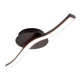 Mur / plafond LED "Onda", plafond métallique et plastique en noir, avec des LED fermement intégrées, l'éclair