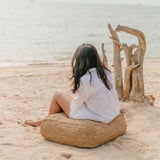 Pouf PADAR en raphia naturel, design élégant et minimaliste