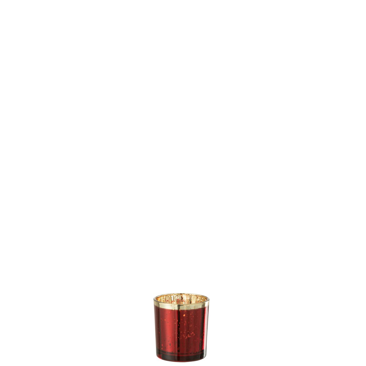 Photophore J-Line Edge en verre rouge et or, vue de face