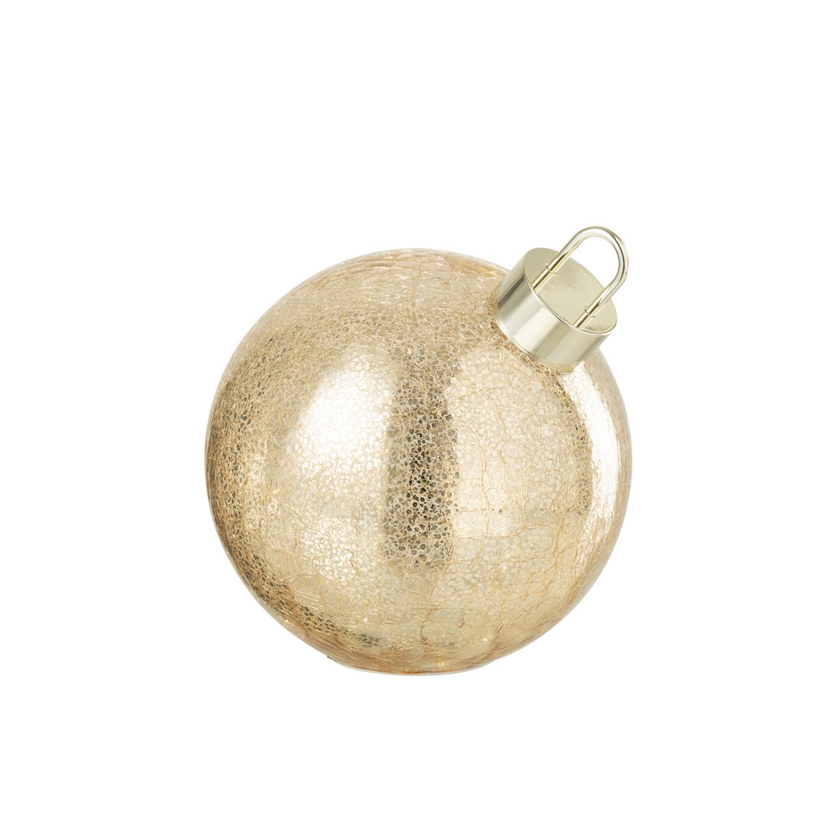 Boule de Noël J-Line en verre doré, mise en scène dans un intérieur élégant