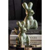 Statue Ballon Lapin en céramique verte, vue de dessus