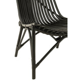 Chaise J-Line en rotin noir sur fond blanc
