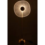 Lampe LED Fleur en métal doré sur une table de chevet