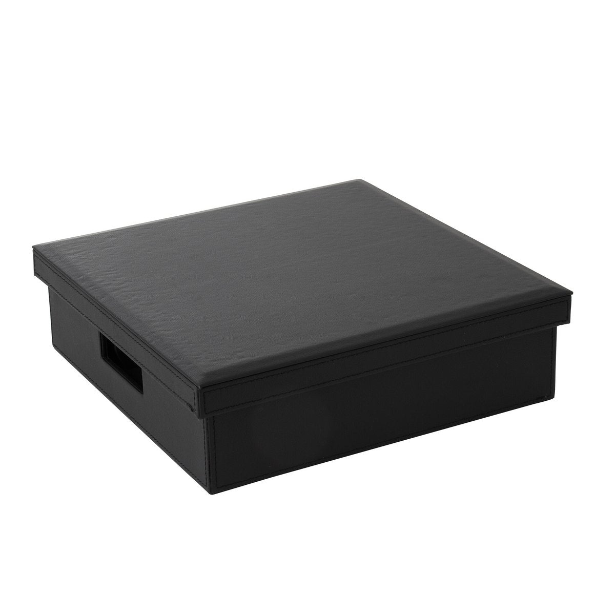 Détail du coffret J-Line en cuir artificiel noir