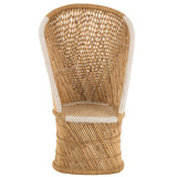 Chaise en bambou J-Line vue de face avec dossier haut