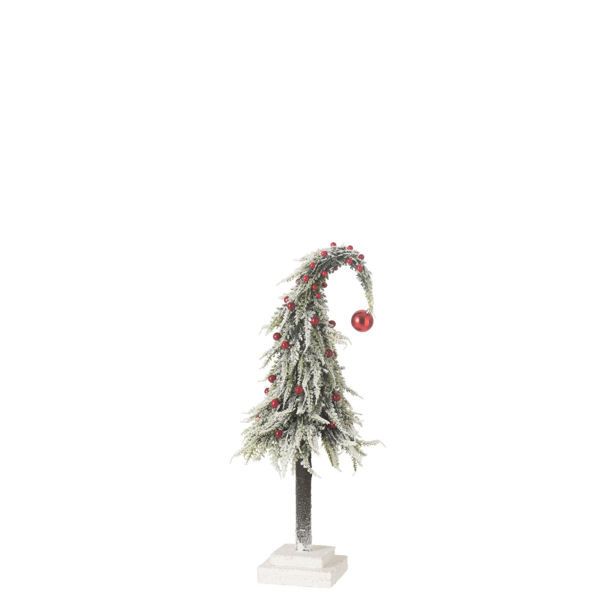 Détail du Chapeau de Sapin J-Line, couleur rouge avec lumières LED