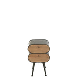 Armoire de chevet J-Line en bois noir avec finition élégante