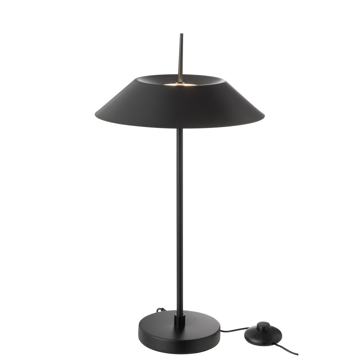 Lampe de table J-Line en métal noir vue de face
