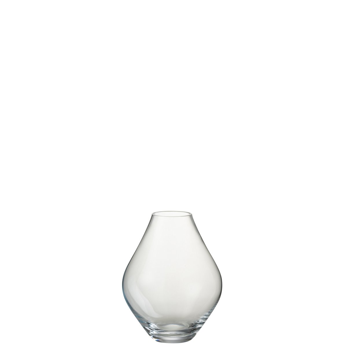 Vase Abby en verre transparent de J-Line, détail du design moderne