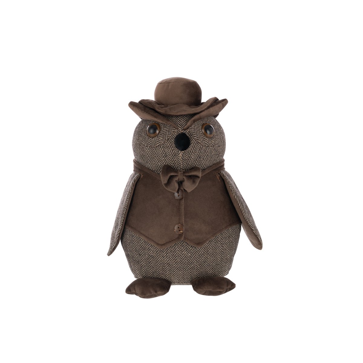 Arrêt de porte Hibou J-Line avec chapeau, détail de la texture