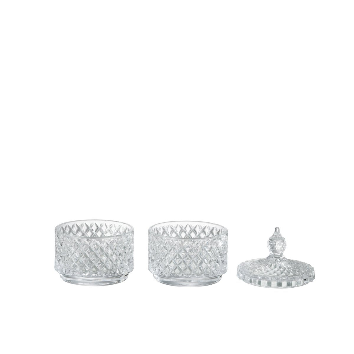 Pot de conservation J-Line en verre transparent, vue de face