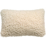 Coussin Noam Neige 40x65 en fausse fourrure douce, couleur neige