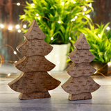 Decof Figure Tree 2er Set Wooden Figure H23 / 20cm Master Box Decoration de Noël en 16 parties Wood Mango