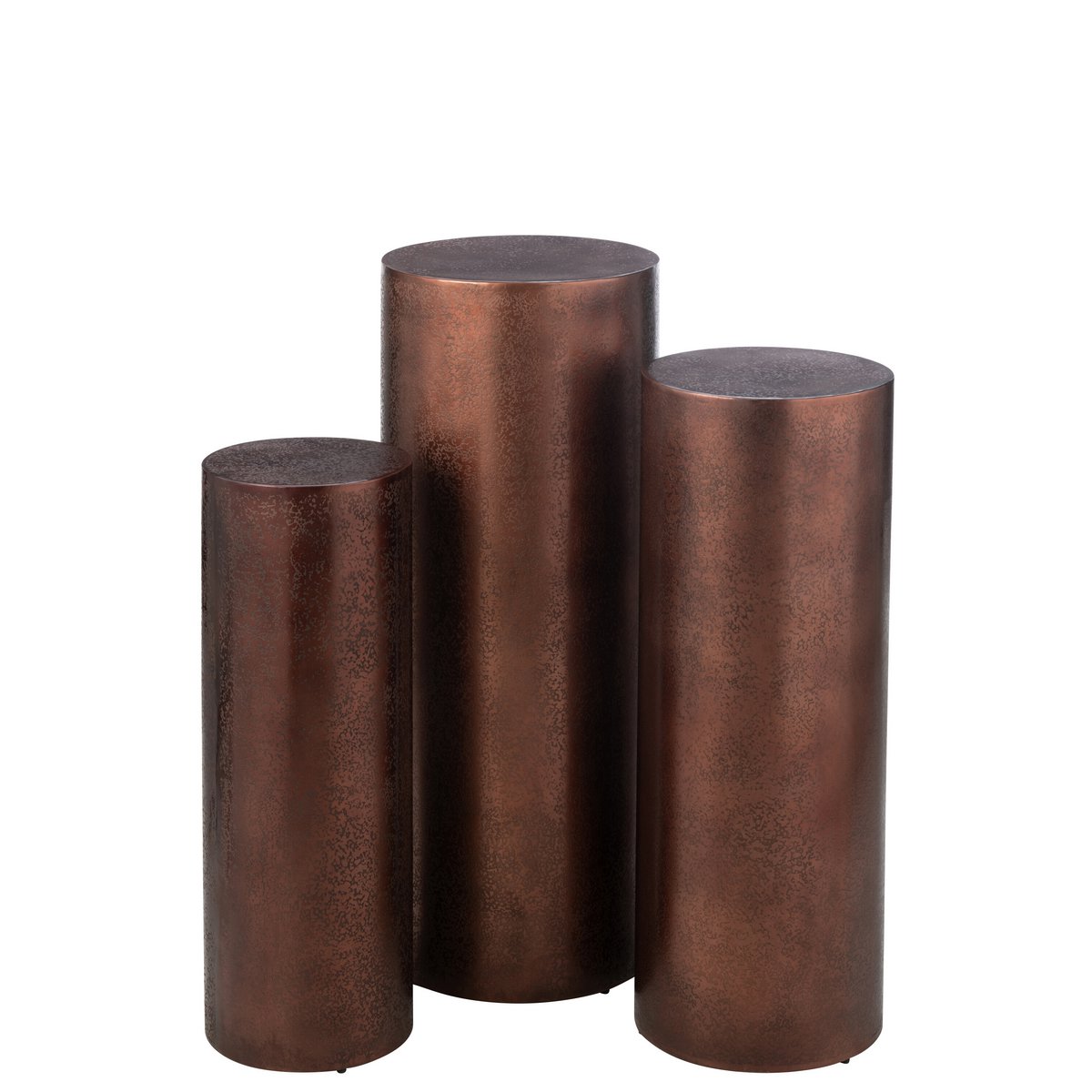 Détail du pilier rond en métal bronze - finition raffinée