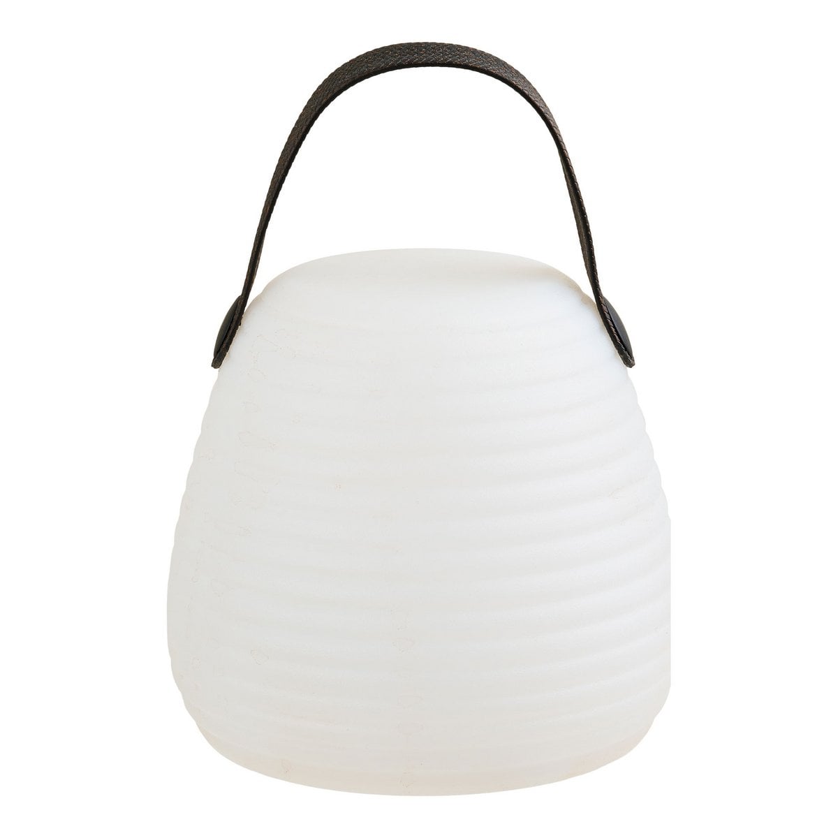 Vue rapprochée de la lampe LED Derry allumée