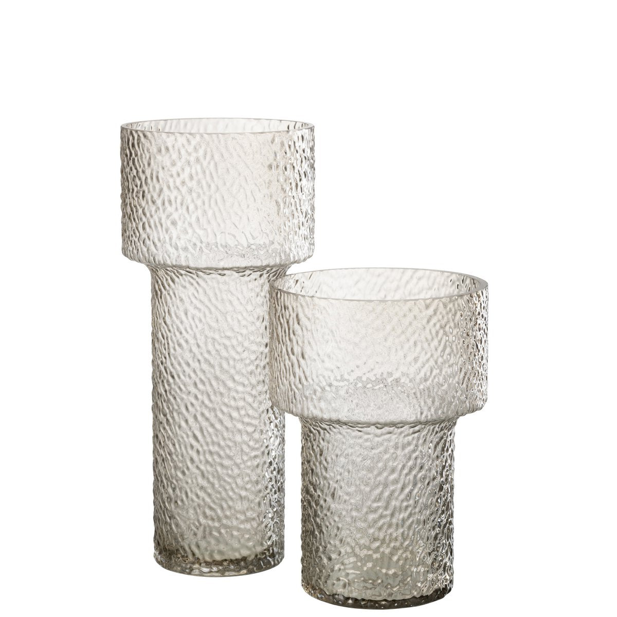 Vase Betty en verre, gros plan sur la texture du verre