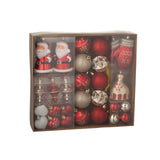 Boule de Noël J-Line rouge et or, décoration élégante pour sapin