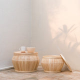 Table d'appoint | Table basse | Panier de table BATAVIA en Bambou (2 tailles)