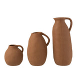 Vase J-Line brun, profil montrant la texture céramique