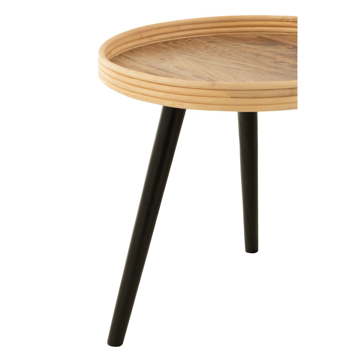 Set de 3 tables d'appoint J-Line en bois de manguier naturel, vue d'ensemble