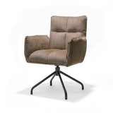 Fauteuil Nova Tissu Cremona %2318 Taupe - Structure rotative 360 noir P14