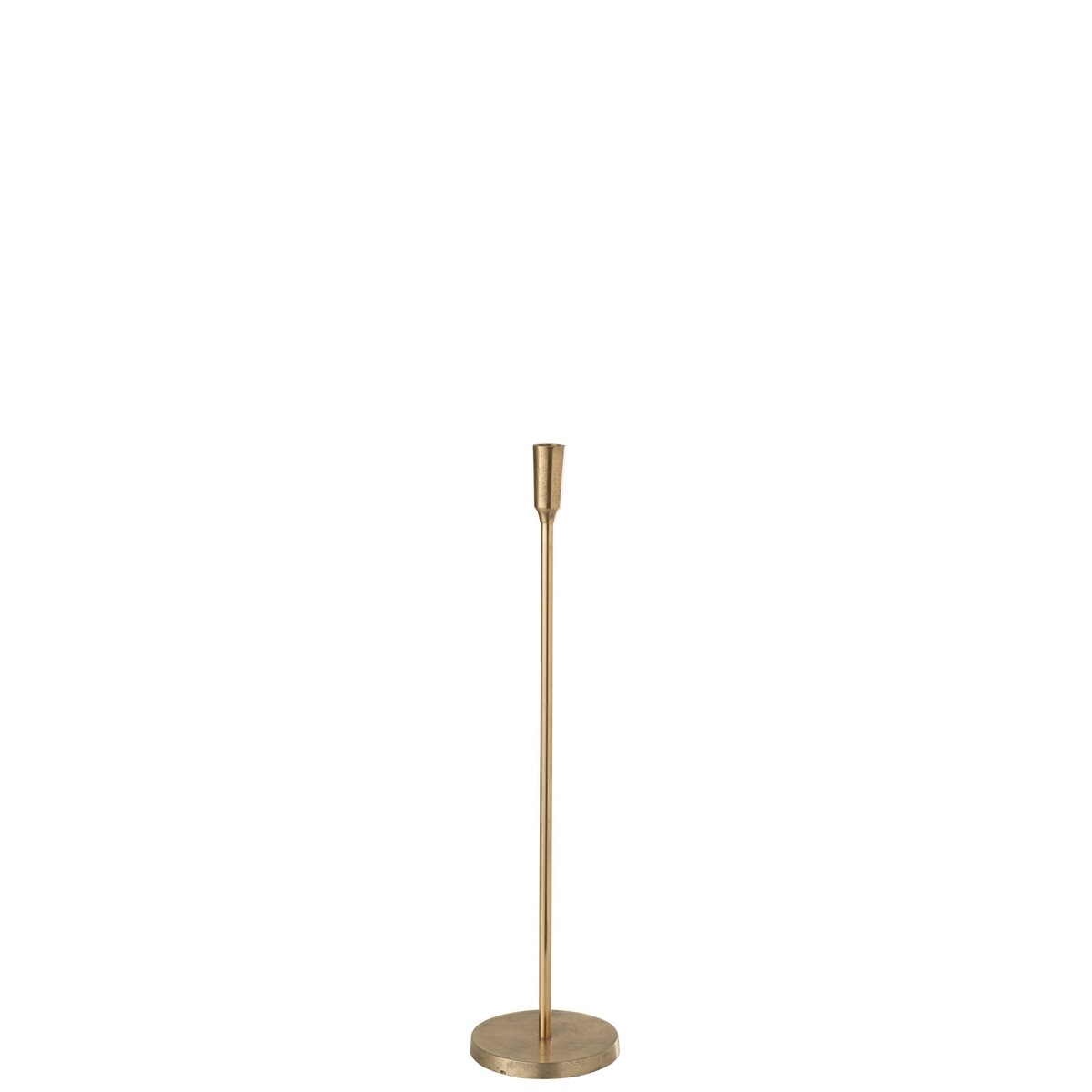 Bougeoir J-Line en métal doré, mise en scène dans un intérieur moderne