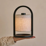 Lampe rechargeable en bois noir River - vue avant