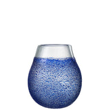 Lanterne J-Line Santorin en verre bleu sur fond blanc