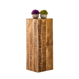 Colonne fleurie 27x27 H50 ou 73cm tabouret fleur bois plante pied table d'appoint carré bois manguier