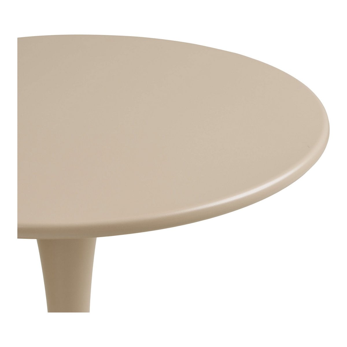 Table Bistro Meira en acier taupe avec accessoires de décoration