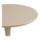 Table Bistro Meira en acier taupe avec accessoires de décoration