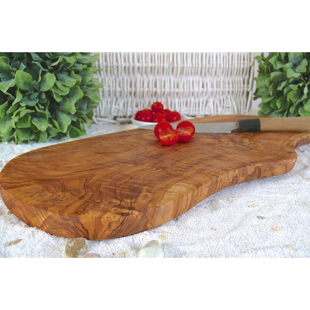 Planche à découper rustique en bois d'olivier - détail du grain