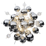 La lampe pendentielle "explosion" chromée en métal et en verre, versions G9, lampe suspendue pour salle à manger, salon, couloir ou bureau, Øca. 65 cm