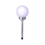 LED à l'extérieur de la broche sphérique "balle" D: 25 cm, brochette de terre en plastique, blanc, avec LED intégrée