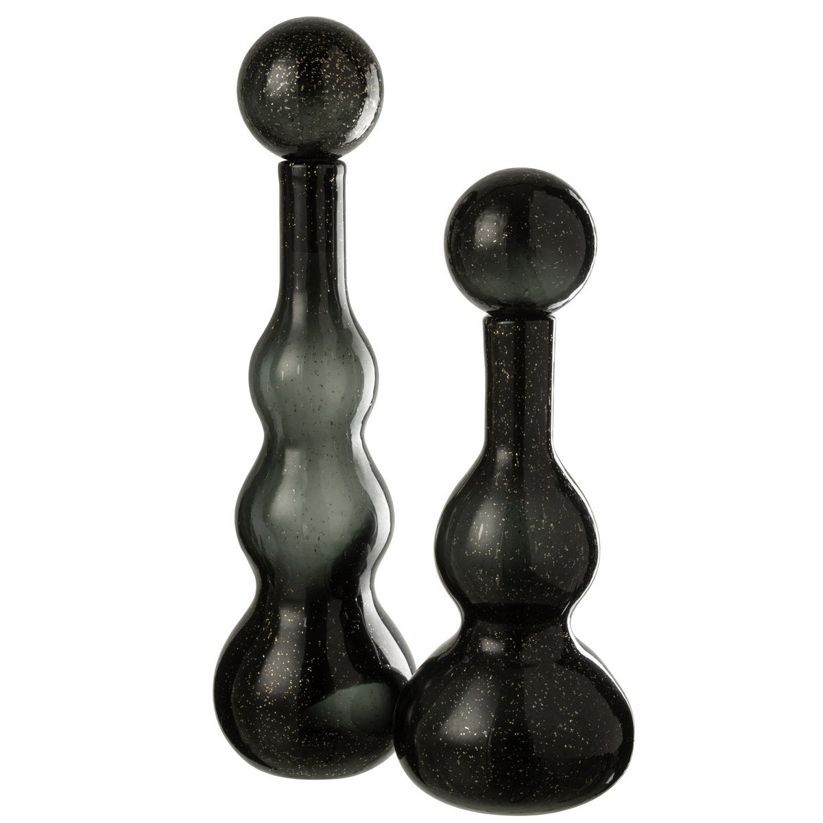 Vue latérale de la bouteille Carol J-Line en verre noir