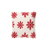 Coussin J-Line Flocons de Neige rouge et blanc, vue de face