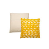 Coussin en coton ocre et blanc 45x45