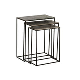 Ensemble de trois tables d'appoint J-Line en aluminium noir