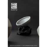 Bol KUNYU30WH en céramique blanche avec finition cuir de requin