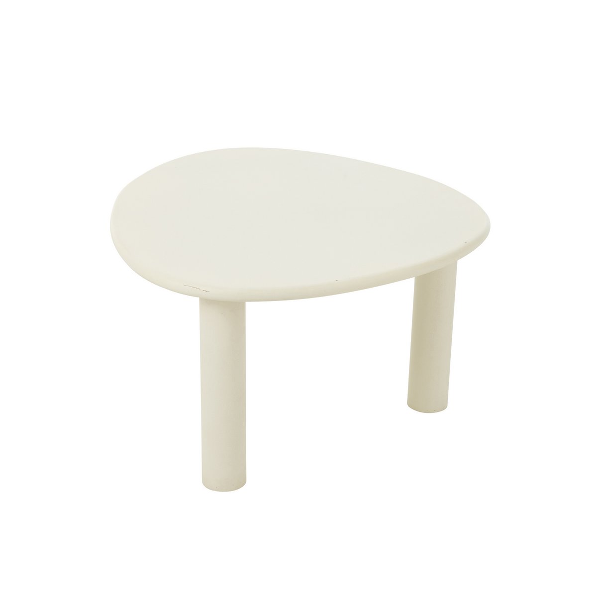 Table d'appoint J-Line Bali en bois blanc - détail du dessus