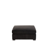 J-Line Ottoman 2 personnes en velours noir, vue de face